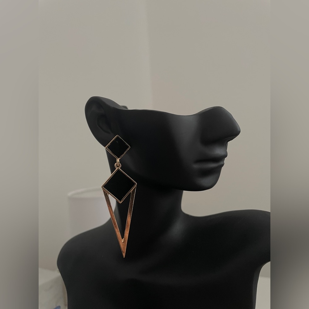 Black gold earrings
